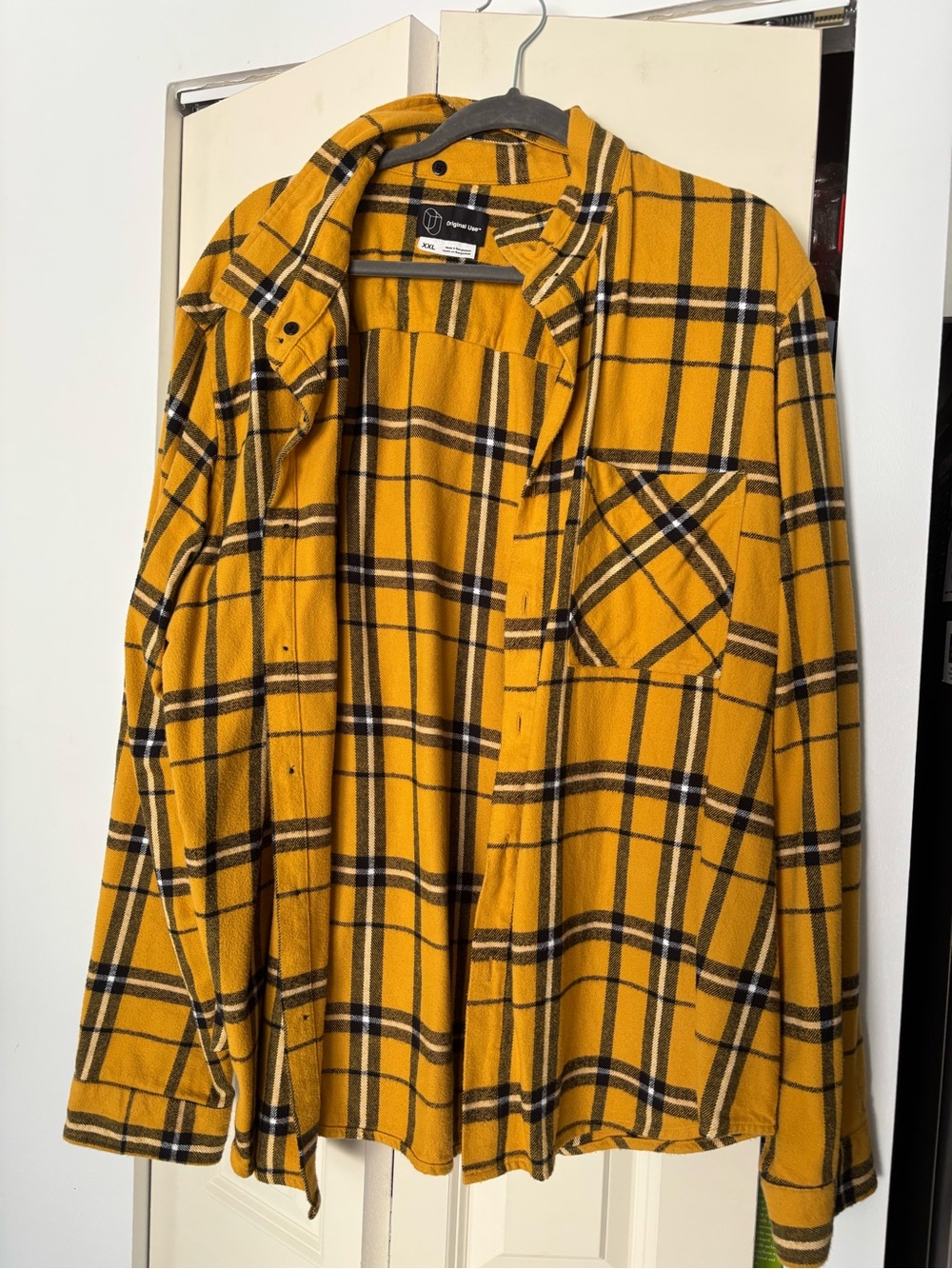 Original Use Men's Yellow Plaid Flannel